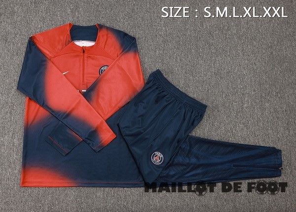 Foot Maillot Pas Cher Ensemble Complet Sudadera Entrainement Paris Saint Germain 2023 2024 Bleu Marine I Rouge