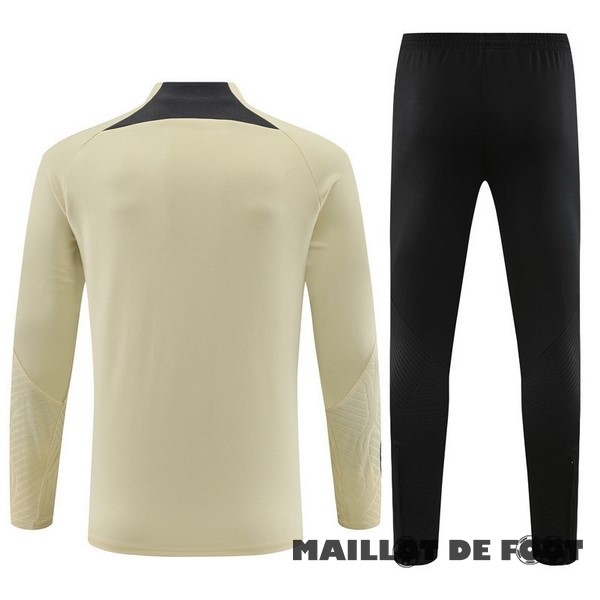 Foot Maillot Pas Cher Ensemble Complet Sudadera Entrainement Paris Saint Germain 2023 2024 Jaune Noir