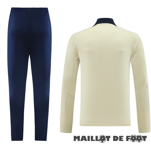 Foot Maillot Pas Cher Ensemble Complet Sudadera Entrainement Paris Saint Germain 2023 2024 Jaune Noir