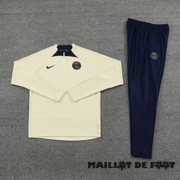 Foot Maillot Pas Cher Ensemble Complet Sudadera Entrainement Paris Saint Germain 2023 2024 Jaune Noir