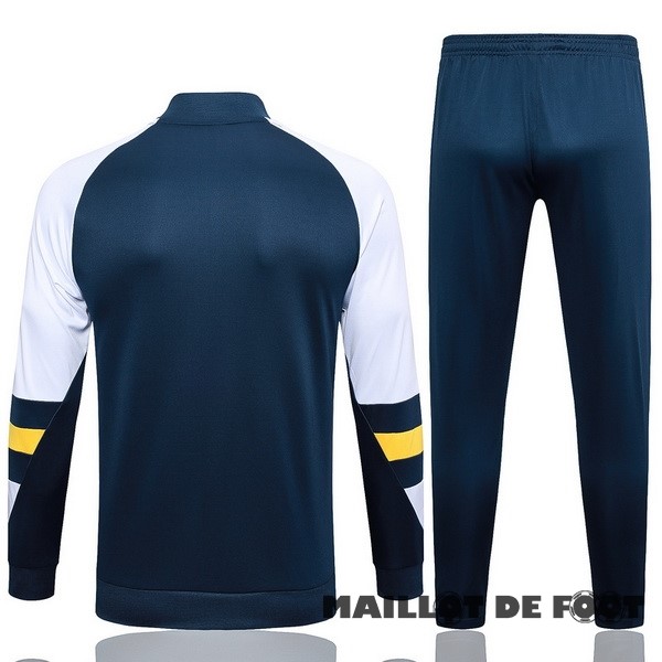 Foot Maillot Pas Cher Ensemble Complet Sudadera Entrainement Real Madrid 2023 2024 Bleu Blanc Jaune