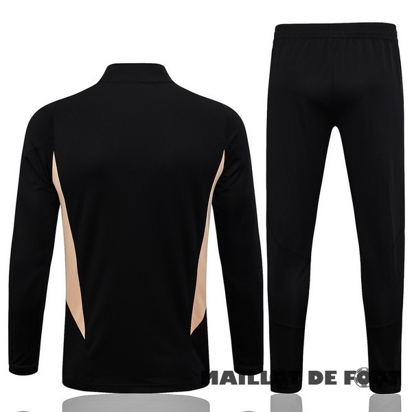 Foot Maillot Pas Cher Ensemble Complet Sudadera Entrainement Real Madrid 2023 2024 Noir Jaune