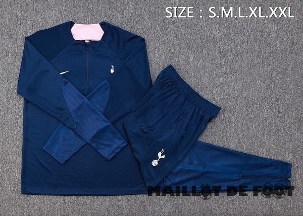 Foot Maillot Pas Cher Ensemble Complet Sudadera Entrainement Tottenham Hotspur 2023 2024 Bleu Marine
