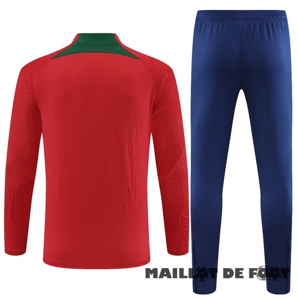 Foot Maillot Pas Cher Ensemble Complet Sudadera Joueurs Entrainement Enfant Portugal 2023 Rouge Bleu Marine
