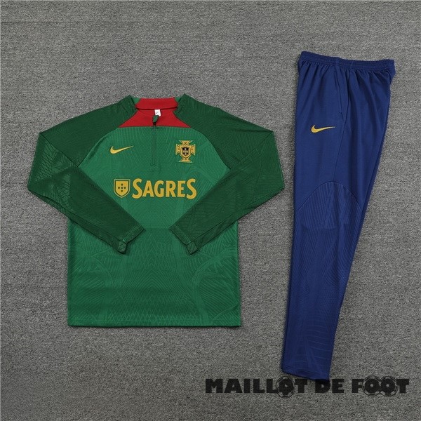 Foot Maillot Pas Cher Ensemble Complet Sudadera Joueurs Entrainement Portugal 2023 Vert Bleu Marine