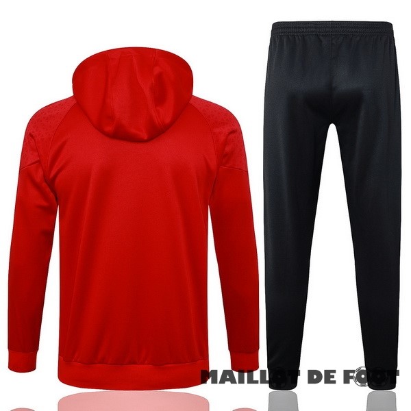 Foot Maillot Pas Cher Ensemble Complet Veste Con Capucha AC Milan 2023 2024 Rouge Noir
