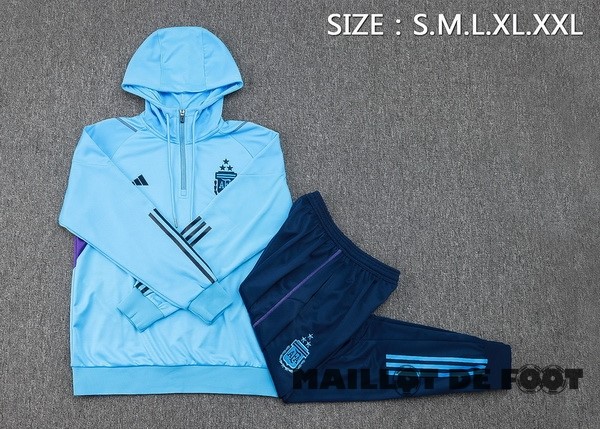 Foot Maillot Pas Cher Ensemble Complet Veste Con Capucha Argentine 2023 Bleu