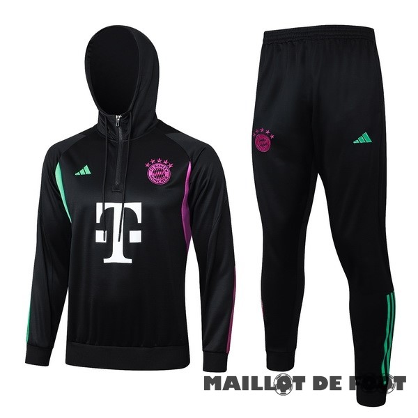 Foot Maillot Pas Cher Ensemble Complet Veste Con Capucha Enfant Bayern Múnich 2023 2024 Noir Purpura
