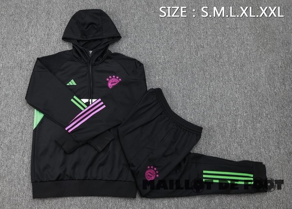 Foot Maillot Pas Cher Ensemble Complet Veste Con Capucha Enfant Bayern Múnich 2023 2024 Noir Purpura