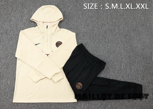 Foot Maillot Pas Cher Ensemble Complet Veste Con Capucha Enfant Paris Saint Germain 2023 2024 Jaune Noir