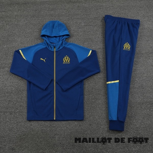 Foot Maillot Pas Cher Ensemble Complet Veste Con Capucha Marsella 2023 2024 Bleu Marine