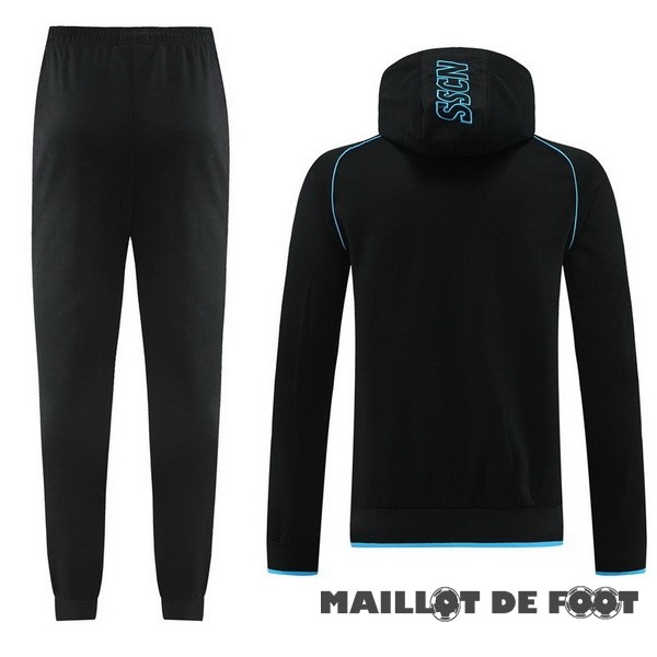 Foot Maillot Pas Cher Ensemble Complet Veste Con Capucha Napoli 2023 2024 Noir