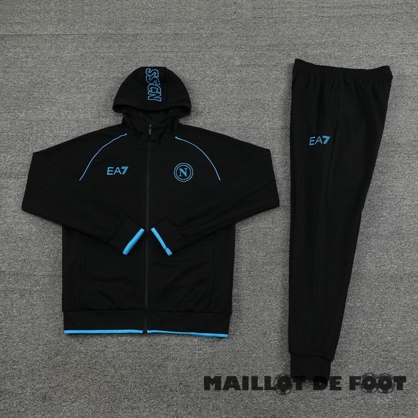Foot Maillot Pas Cher Ensemble Complet Veste Con Capucha Napoli 2023 2024 Noir