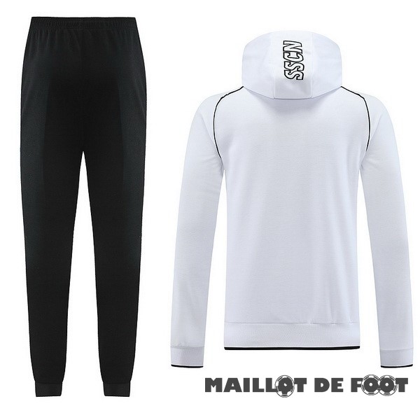 Foot Maillot Pas Cher Ensemble Complet Veste Con Capucha Napoli 2023 2024 Noir Blanc