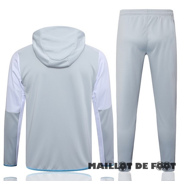 Foot Maillot Pas Cher Ensemble Complet Veste Con Capucha Nike 2023 Blanc Gris Bleu
