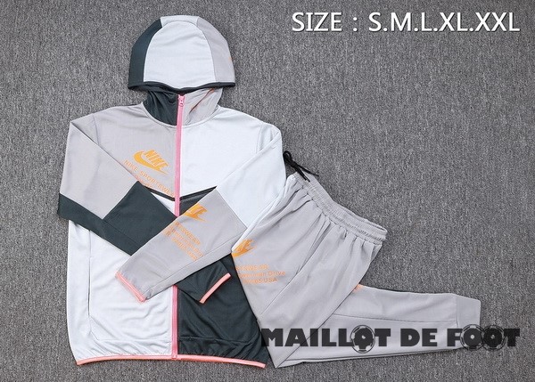 Foot Maillot Pas Cher Ensemble Complet Veste Con Capucha Nike 2023 Gris Vert