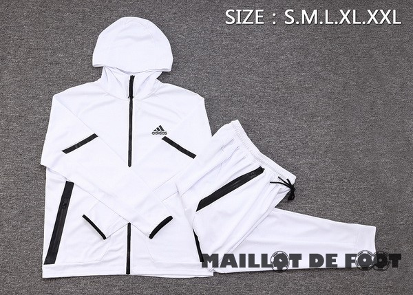 Foot Maillot Pas Cher Ensemble Complet Veste Con Capucha adidas 2023 Blanc Noir