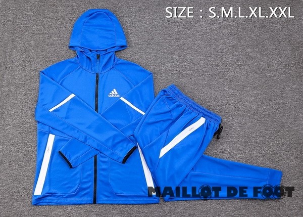 Foot Maillot Pas Cher Ensemble Complet Veste Con Capucha adidas 2023 Bleu Blanc