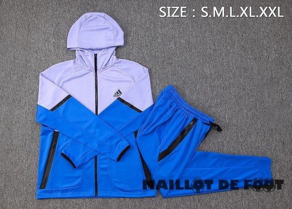 Foot Maillot Pas Cher Ensemble Complet Veste Con Capucha adidas 2023 Purpura Bleu