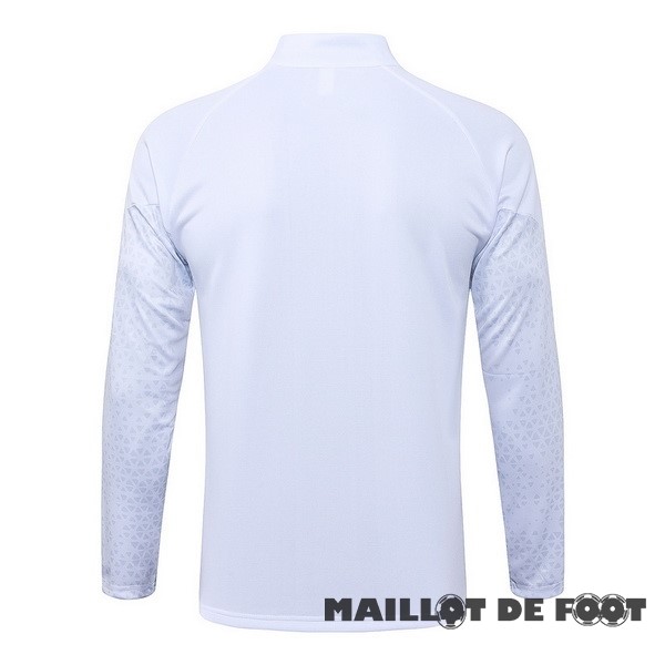 Foot Maillot Pas Cher Ensemble Complet longue fermeture éclair vêtements De Sport AC Milan 2023 2024 Blanc