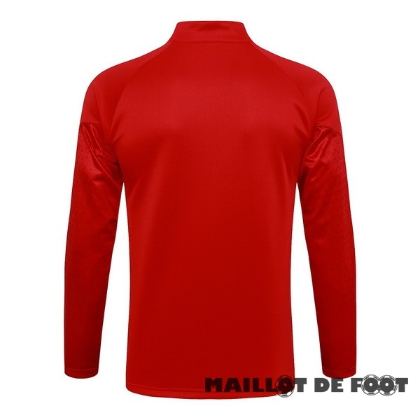 Foot Maillot Pas Cher Ensemble Complet longue fermeture éclair vêtements De Sport AC Milan 2023 2024 Rouge