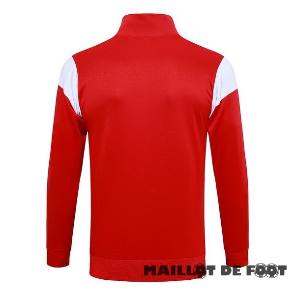 Foot Maillot Pas Cher Ensemble Complet longue fermeture éclair vêtements De Sport AC Milan 2023 2024 Rouge Blanc Noir