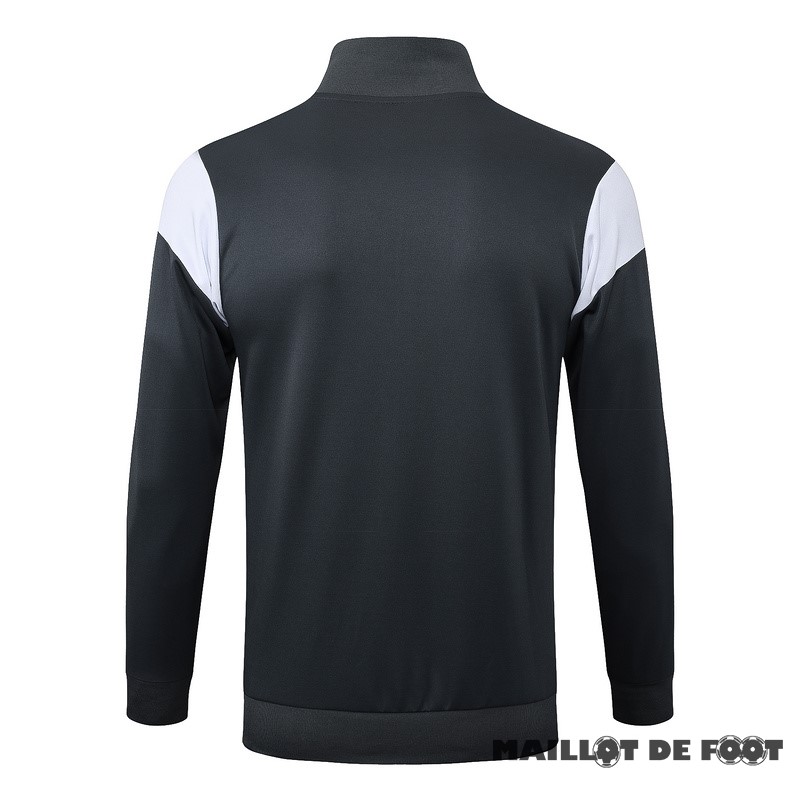 Foot Maillot Pas Cher Ensemble Complet longue fermeture éclair vêtements De Sport Borussia Dortmund 2023 2024 Gris Jaune