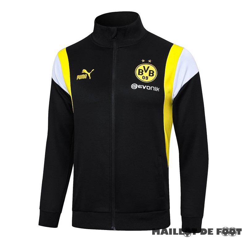 Foot Maillot Pas Cher Ensemble Complet longue fermeture éclair vêtements De Sport Borussia Dortmund 2023 2024 Noir Jaune