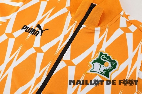 Foot Maillot Pas Cher Ensemble Complet longue fermeture éclair vêtements De Sport Côte d'Ivoire 2023 Orange