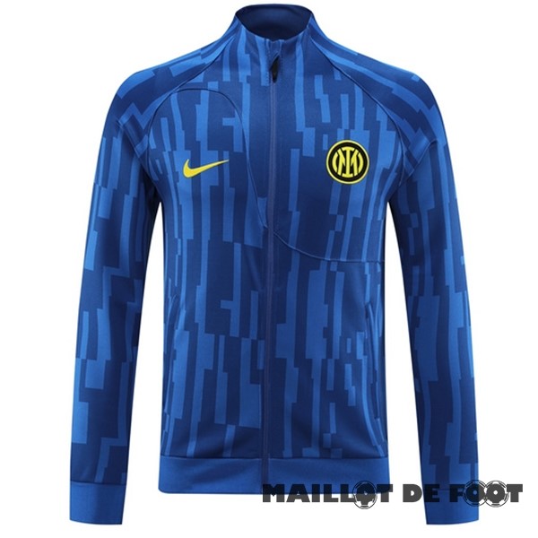 Foot Maillot Pas Cher Ensemble Complet longue fermeture éclair vêtements De Sport Inter Milán 2023 2024 I Bleu