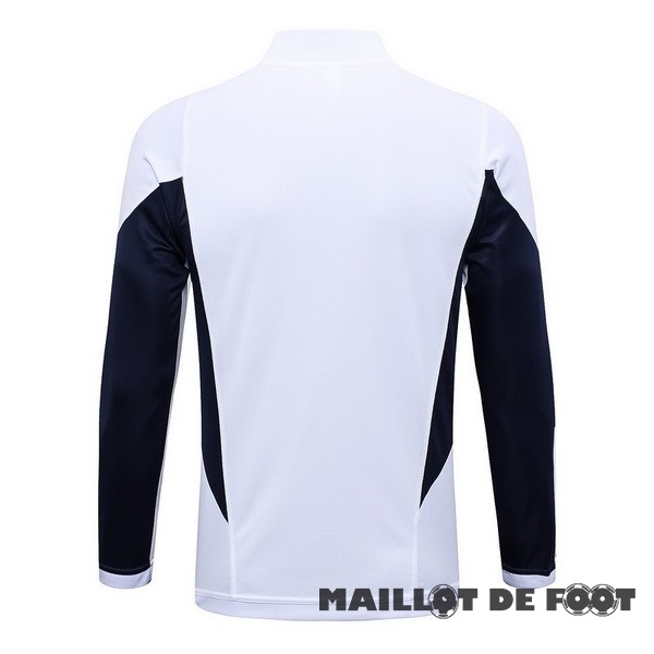 Foot Maillot Pas Cher Ensemble Complet longue fermeture éclair vêtements De Sport Italie 2023 Blanc Bleu Marine