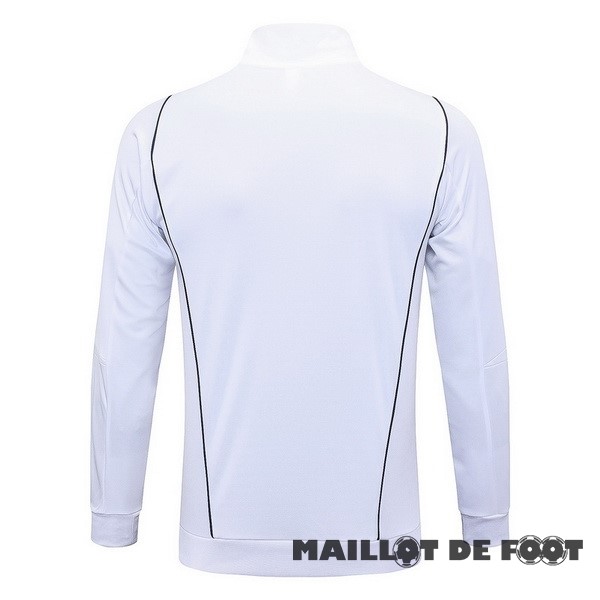 Foot Maillot Pas Cher Ensemble Complet longue fermeture éclair vêtements De Sport Italie 2023 Blanc Noir