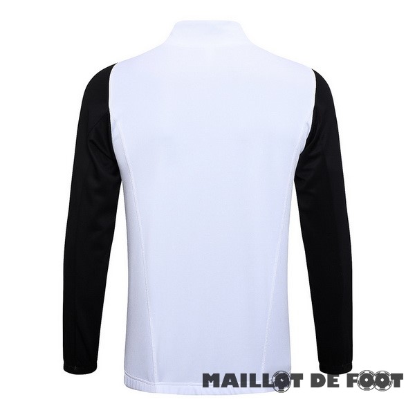 Foot Maillot Pas Cher Ensemble Complet longue fermeture éclair vêtements De Sport Juventus 2023 2024 Blanc Noir