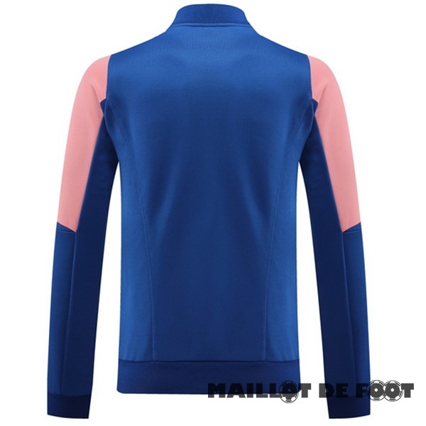 Foot Maillot Pas Cher Ensemble Complet longue fermeture éclair vêtements De Sport Lyon 2023 2024 Bleu Rose