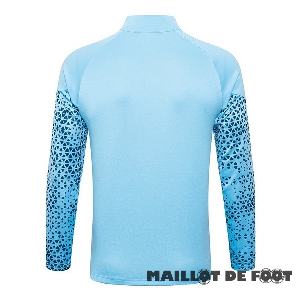 Foot Maillot Pas Cher Ensemble Complet longue fermeture éclair vêtements De Sport Manchester City 2023 2024 Bleu