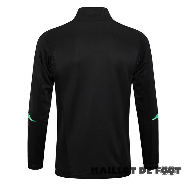 Foot Maillot Pas Cher Ensemble Complet longue fermeture éclair vêtements De Sport Manchester United 2023 2024 Noir Rouge Vert