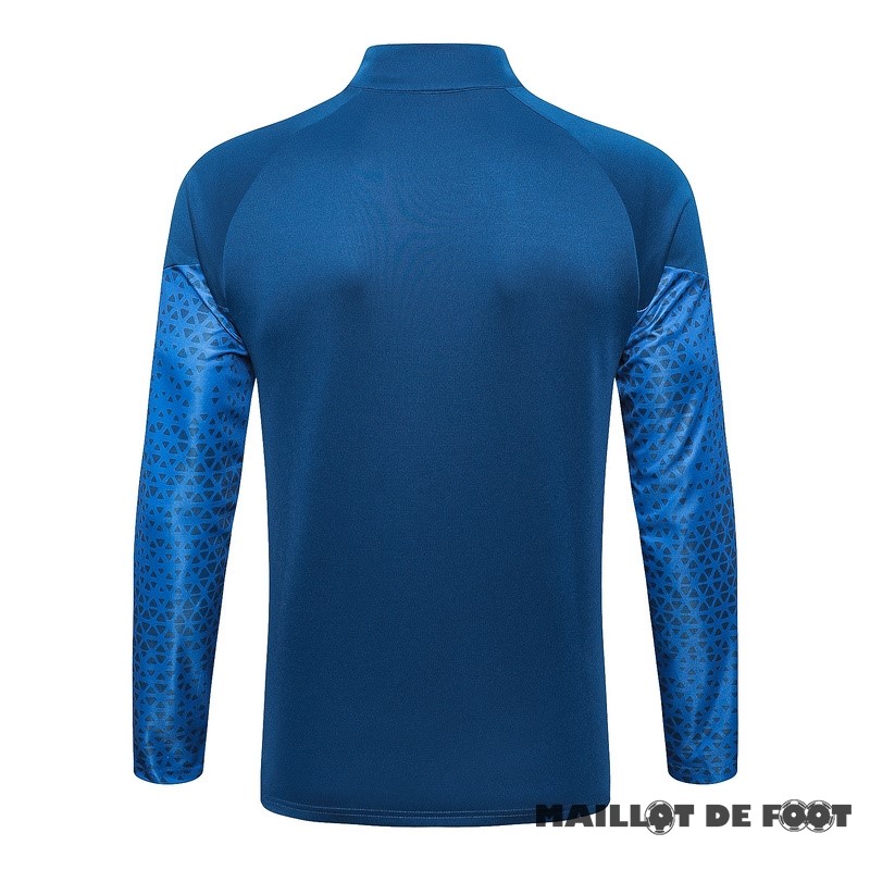 Foot Maillot Pas Cher Ensemble Complet longue fermeture éclair vêtements De Sport Marsella 2023 2024 Bleu Marine