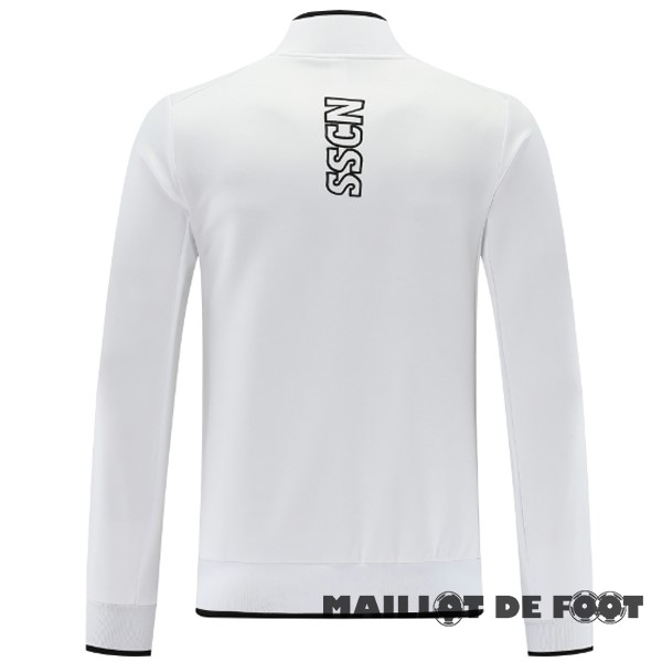 Foot Maillot Pas Cher Ensemble Complet longue fermeture éclair vêtements De Sport Napoli 2023 2024 Blanc