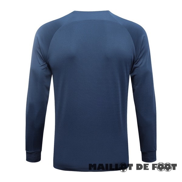 Foot Maillot Pas Cher Ensemble Complet longue fermeture éclair vêtements De Sport Paris Saint Germain 2023 2024 Bleu Marine