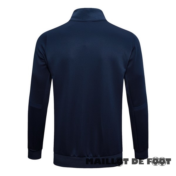 Foot Maillot Pas Cher Ensemble Complet longue fermeture éclair vêtements De Sport Real Madrid 2023 2024 Bleu Marine Jaune