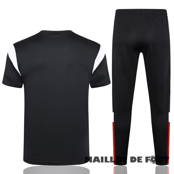 Foot Maillot Pas Cher Entrainement Ensemble Complet AC Milan 2023 2024 Noir Rouge Blanc