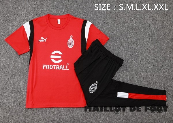 Foot Maillot Pas Cher Entrainement Ensemble Complet AC Milan 2023 2024 Rouge I Noir Blanc