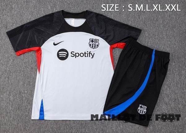 Foot Maillot Pas Cher Entrainement Ensemble Complet Barcelona 2023 2024 Gris Clair Noir