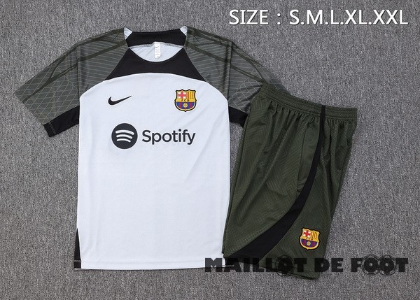 Foot Maillot Pas Cher Entrainement Ensemble Complet Barcelona 2023 2024 Gris Clair Vert