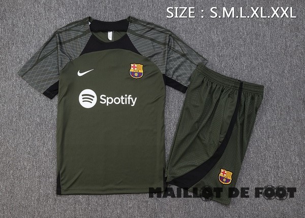 Foot Maillot Pas Cher Entrainement Ensemble Complet Barcelona 2023 2024 Vert I Marine