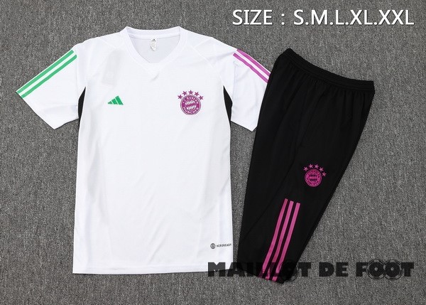 Foot Maillot Pas Cher Entrainement Ensemble Complet Bayern Múnich 2023 2024 Blanc Noir Purpura