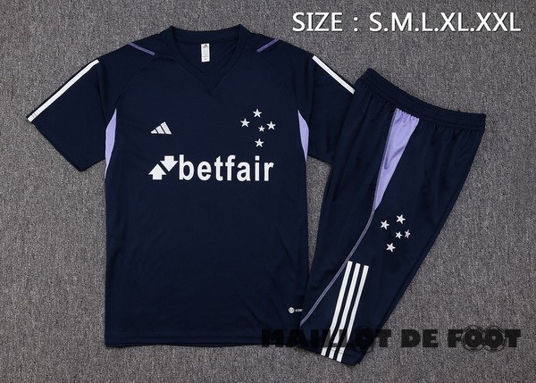 Foot Maillot Pas Cher Entrainement Ensemble Complet Cruzeiro 2023 2024 Bleu Marine I Purpura