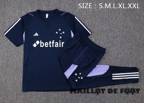 Foot Maillot Pas Cher Entrainement Ensemble Complet Cruzeiro 2023 2024 Bleu Marine Purpura