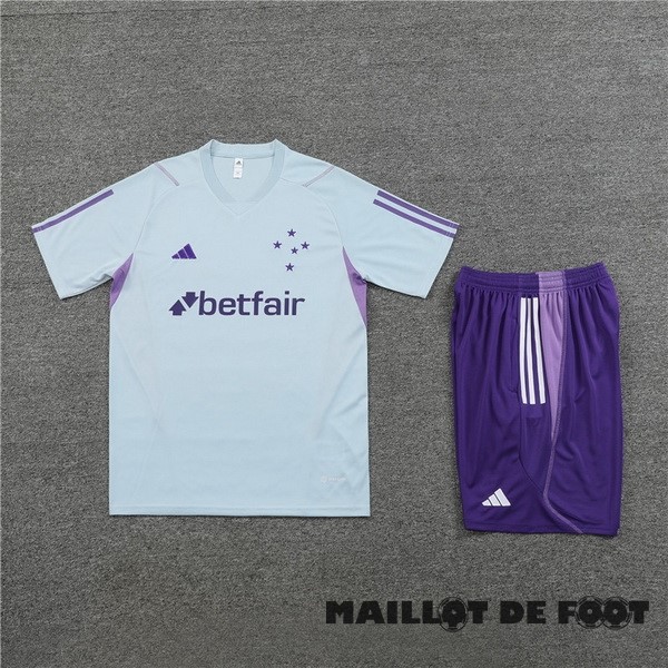 Foot Maillot Pas Cher Entrainement Ensemble Complet Cruzeiro 2023 2024 Gris Purpura
