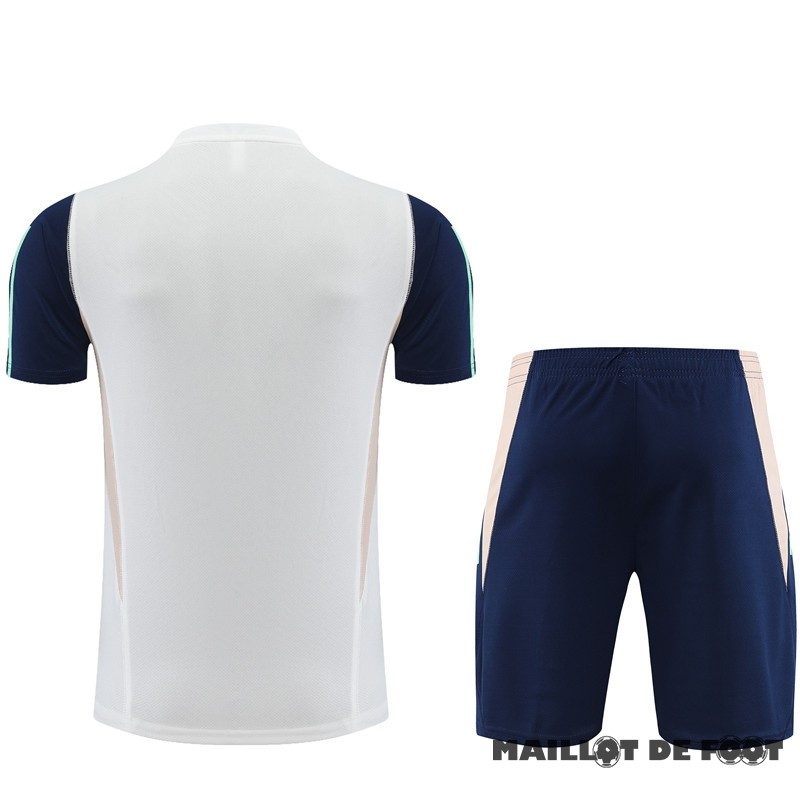 Foot Maillot Pas Cher Entrainement Ensemble Complet Enfant Ajax 2023 2024 Blanc Vert Bleu
